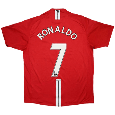 RONALDO #7 Manchester United Retro Jersey Home 2007/08